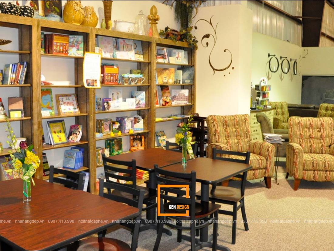 Thiết kế quán cafe sách